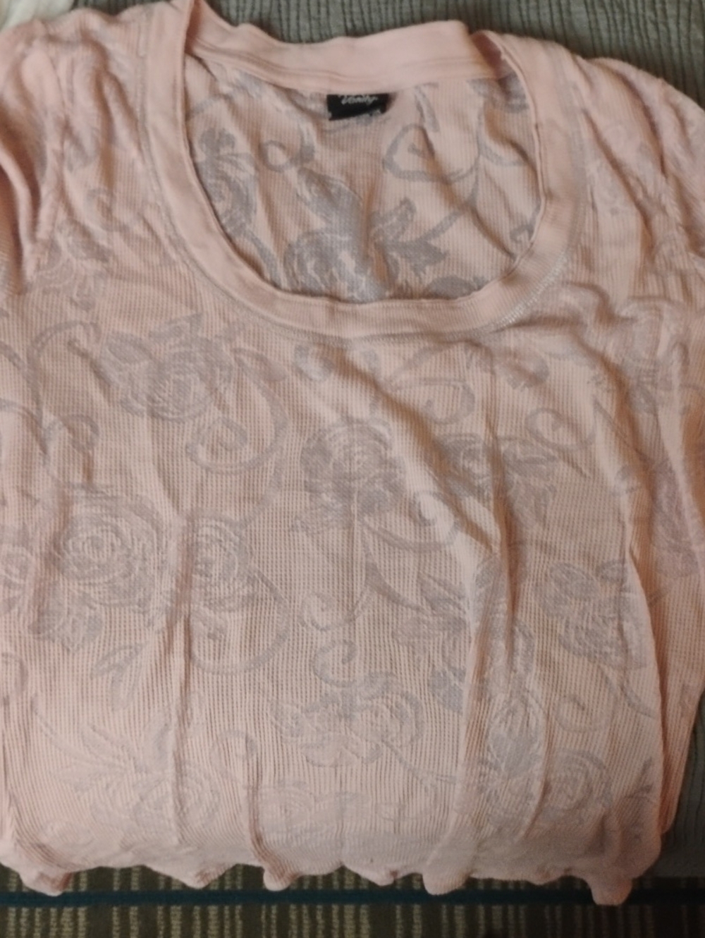 Vanity Pale Pink Floral Scoop Neck Short Sleeve Top